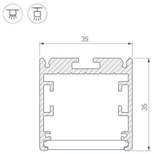 025477 Профиль SL-ARC-3535-D1500-A90 SILVER (1180мм, дуга 1 из 4) (ARL, Алюминий)