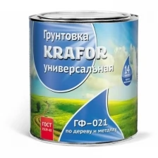 Грунтовка ГФ-021 по дереву и металлу Krafor, алкидная, 2,7 кг, красно-коричневая