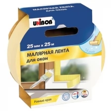 Клейкая лента малярная Unibob 25мм х 25м для окон 854624