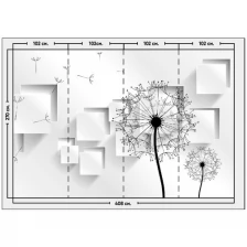 Фотообои / флизелиновые обои Одуванчики 3D 4,08 x 2,7 м