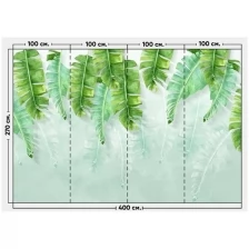 Фотообои / флизелиновые обои Яркие листья банана 4 x 2,7 м