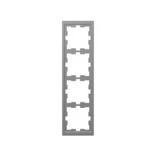 Рамка-4 Merten D-Life MTN4040-6536 универсальная нержавеющая сталь Schneider Electric