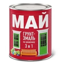 Грунт-эмаль МАЙ на ржавчину 3 в 1 желтая, 0,8кг