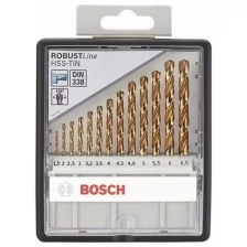 Набор сверл BOSCH HSS-TiN 13 шт Robust Line D1.5-6.5